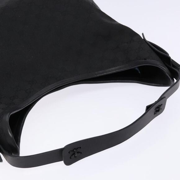 GUCCI GG Canvas Shoulder Bag Black Silver - Picture 6 of 16